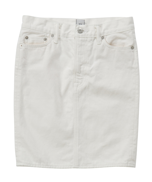 SEA（シー）の「VINTAGE590 ハイライズオリジナルセルヴィッチデニムスカート（デニムスカート・レディース・ホワイト/インディゴブルー/ライトブルー/ワンウォッシュ・1/2/0）」の2枚目の写真