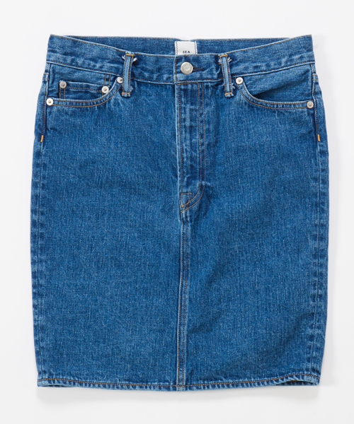 SEA（シー）の「VINTAGE590 ハイライズオリジナルセルヴィッチデニムスカート（デニムスカート・レディース・ホワイト/インディゴブルー/ライトブルー/ワンウォッシュ・1/2/0）」の6枚目の写真