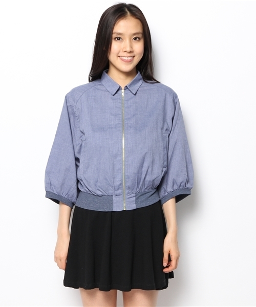 Kastane（カスタネ）の「【Kastane】襟付き楊柳シャツブルゾン（シャツ/ブラウス・レディース・ブルー/オフホワイト/ブラック/チャコールグレー・FREE）」の13枚目の写真