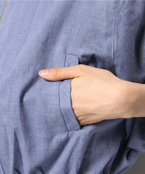 Kastane（カスタネ）の「【Kastane】襟付き楊柳シャツブルゾン（シャツ/ブラウス・レディース・ブルー/オフホワイト/ブラック/チャコールグレー・FREE）」の10枚目の写真