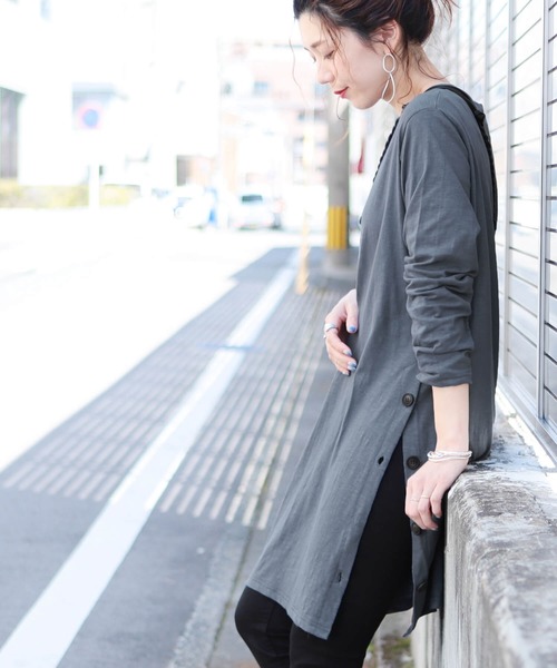 reca（レカ）の「サイドボタンワンピース（ワンピース・レディース・ブラック/ダークグレー/ベージュ/オフホワイト・FREE）」の8枚目の写真