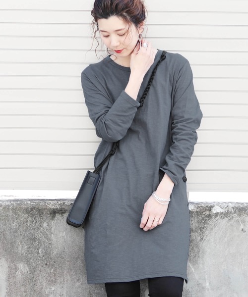 reca（レカ）の「サイドボタンワンピース（ワンピース・レディース・ブラック/ダークグレー/ベージュ/オフホワイト・FREE）」の7枚目の写真