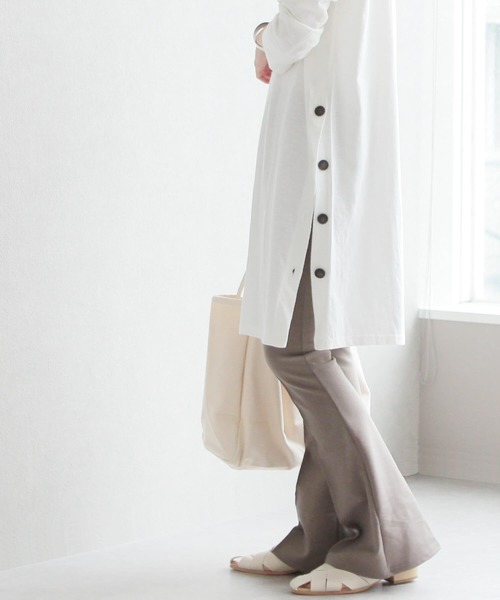 reca（レカ）の「サイドボタンワンピース（ワンピース・レディース・ブラック/ダークグレー/ベージュ/オフホワイト・FREE）」の10枚目の写真