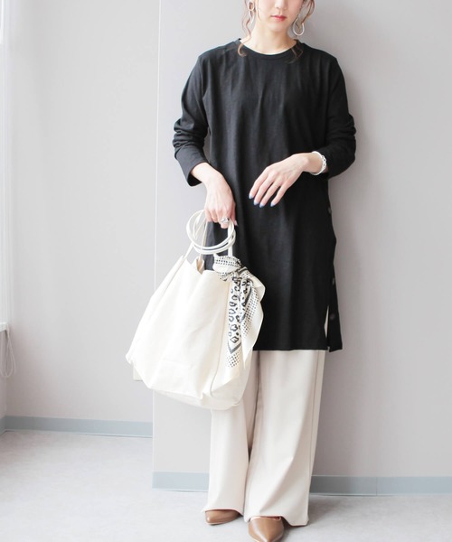 reca（レカ）の「サイドボタンワンピース（ワンピース・レディース・ブラック/ダークグレー/ベージュ/オフホワイト・FREE）」の12枚目の写真