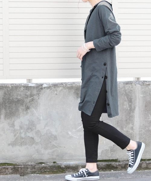 reca（レカ）の「サイドボタンワンピース（ワンピース・レディース・ブラック/ダークグレー/ベージュ/オフホワイト・FREE）」の14枚目の写真