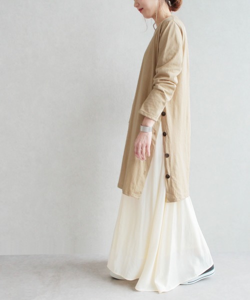 reca（レカ）の「サイドボタンワンピース（ワンピース・レディース・ブラック/ダークグレー/ベージュ/オフホワイト・FREE）」の11枚目の写真