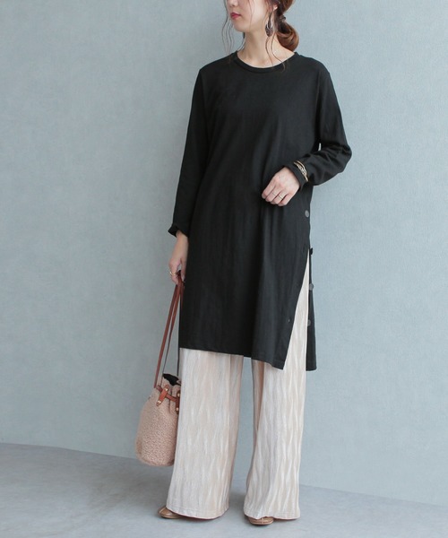 reca（レカ）の「サイドボタンワンピース（ワンピース・レディース・ブラック/ダークグレー/ベージュ/オフホワイト・FREE）」の20枚目の写真