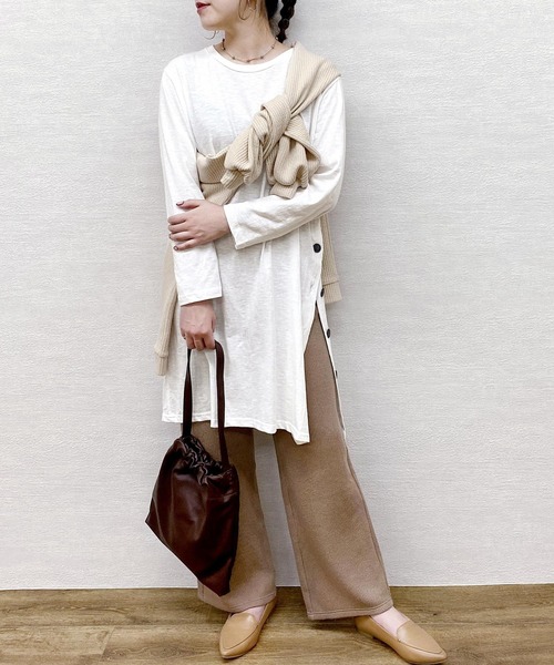 reca（レカ）の「サイドボタンワンピース（ワンピース・レディース・ブラック/ダークグレー/ベージュ/オフホワイト・FREE）」の21枚目の写真