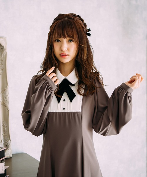 ROJITA（ロジータ）の「メイドライク長袖OP（ワンピース・レディース・ブラック/ブラウン/ボルドー・FREE）」の14枚目の写真