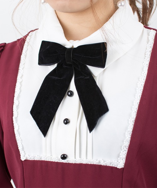 ROJITA（ロジータ）の「メイドライク長袖OP（ワンピース・レディース・ブラック/ブラウン/ボルドー・FREE）」の5枚目の写真