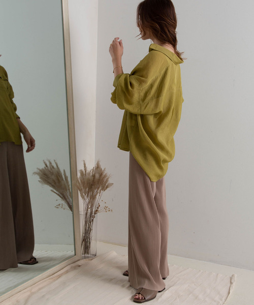 RE. ウマレカワッタbigラガーシャツ　パステル ラガーシャツ レディース 長袖[品番：JOKW0013137]｜REAL STYLE