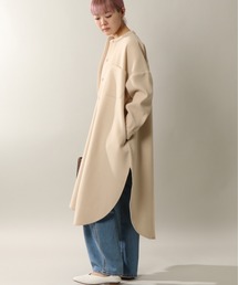 フェイクウールロングワンピコート