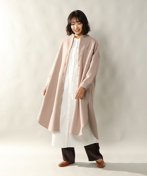 notch.（ノッチ）の「フェイクウールロングワンピコート（その他アウター・レディース・ライトグレー/オフホワイト・M）」の11枚目の写真