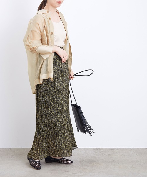 ADAM ET ROPE'（アダムエロペ）の「【WEB限定】シアーオーバーシャツ（シャツ/ブラウス・レディース・ブラック/ベージュ/ピンク系その他・FREE）」の4枚目の写真