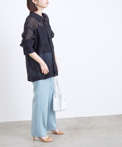 ADAM ET ROPE'（アダムエロペ）の「【WEB限定】シアーオーバーシャツ（シャツ/ブラウス・レディース・ブラック/ベージュ/ピンク系その他・FREE）」の19枚目の写真