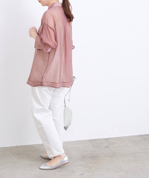 ADAM ET ROPE'（アダムエロペ）の「【WEB限定】シアーオーバーシャツ（シャツ/ブラウス・レディース・ブラック/ベージュ/ピンク系その他・FREE）」の21枚目の写真
