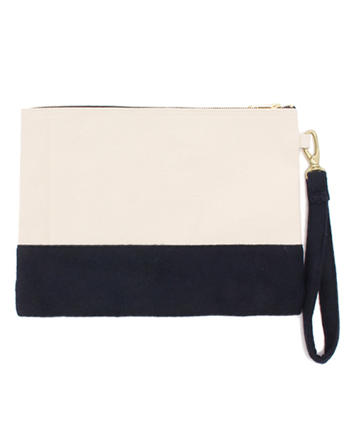 BEAMS BOY（ビームスボーイ）の「WINTER HEAVEN / シニール ジップクラッチ（クラッチバッグ・レディース・ネイビー/その他1・ONE SIZE）」の5枚目の写真