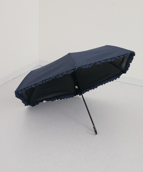 because PUヒートカット晴雨兼用折りたたみフリル日傘（遮光率