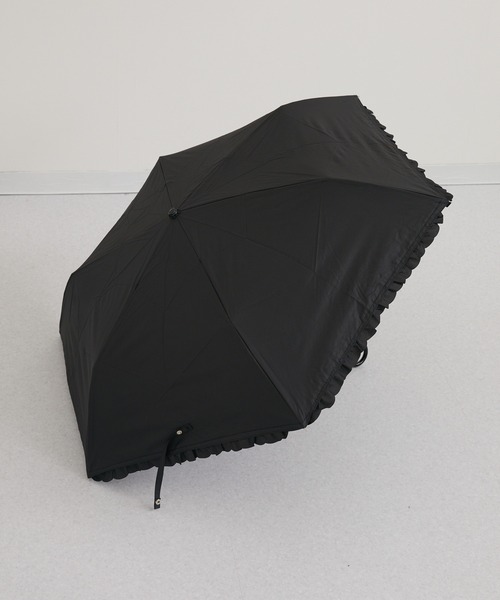 日傘　（ヒートカット） セール】because PUヒートカット晴雨兼用折りたたみフリル日傘
