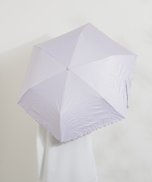 because PUヒートカット晴雨兼用折りたたみフリル日傘（遮光率