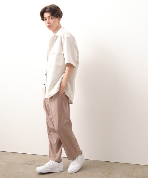 JUNRED(ジュンレッド)の「ワイドプラケットショートスリーブシャツ(シャツ/ブラウス・メンズ・ホワイト/チャコールグレー/サックスブルー・S/M/L)」の20枚目の写真