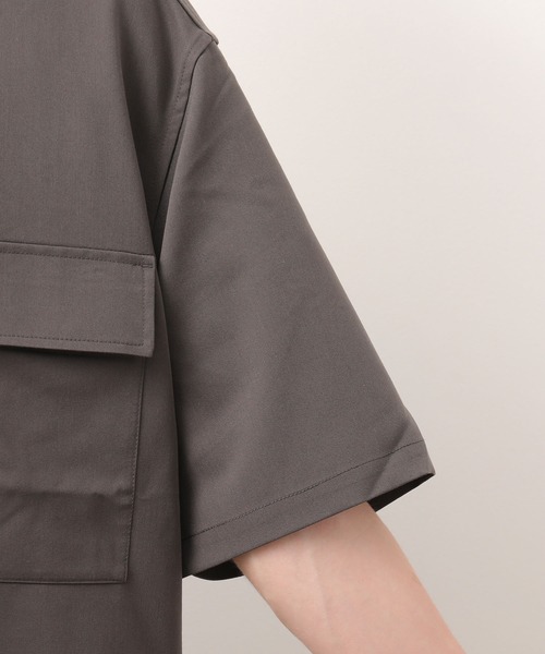 JUNRED(ジュンレッド)の「ワイドプラケットショートスリーブシャツ(シャツ/ブラウス・メンズ・ホワイト/チャコールグレー/サックスブルー・S/M/L)」の19枚目の写真