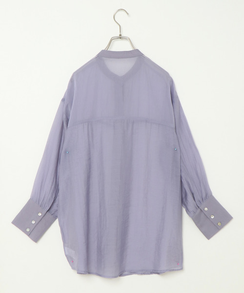 notch.(ノッチ)の「バンドカラーシアーシャツ(シャツ/ブラウス・レディース・ベージュ/ライラック/ライトベージュ・M)」の15枚目の写真