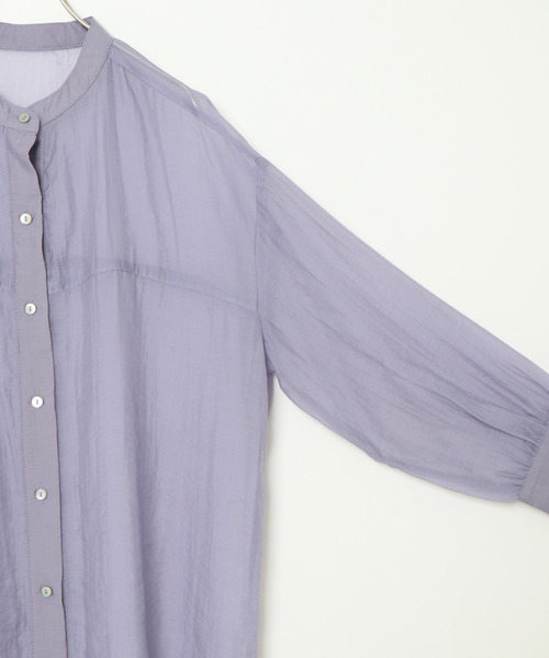 notch.(ノッチ)の「バンドカラーシアーシャツ(シャツ/ブラウス・レディース・ベージュ/ライラック/ライトベージュ・M)」の11枚目の写真