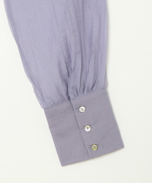 notch.(ノッチ)の「バンドカラーシアーシャツ(シャツ/ブラウス・レディース・ベージュ/ライラック/ライトベージュ・M)」の9枚目の写真