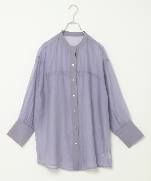 notch.(ノッチ)の「バンドカラーシアーシャツ(シャツ/ブラウス・レディース・ベージュ/ライラック/ライトベージュ・M)」の8枚目の写真