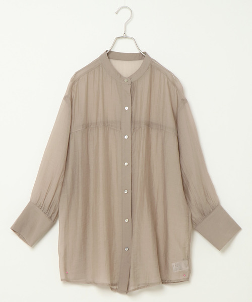 notch.(ノッチ)の「バンドカラーシアーシャツ(シャツ/ブラウス・レディース・ベージュ/ライラック/ライトベージュ・M)」の6枚目の写真