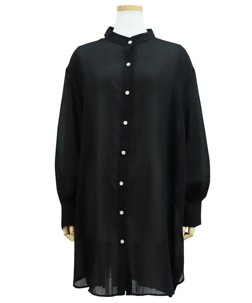 reca（レカ）の「バンドカラーシアーロングシャツ（シャツ/ブラウス・レディース・ブラック/オフホワイト/ピンク・M）」の15枚目の写真