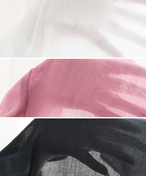 reca（レカ）の「バンドカラーシアーロングシャツ（シャツ/ブラウス・レディース・ブラック/オフホワイト/ピンク・M）」の19枚目の写真