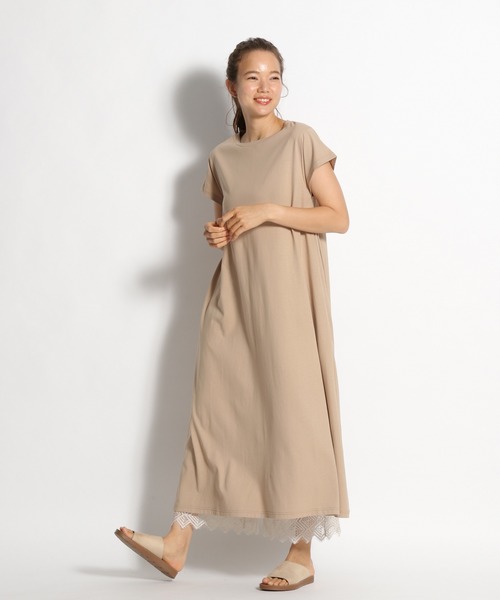 niko and...（ニコアンド）の「ドレープサラサラワンピース（ワンピース・レディース・オレンジ/ベージュ/ブラック・MEDIUM/LARGE）」の3枚目の写真