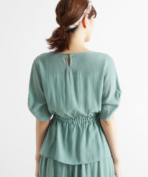 grove（グローブ）の「【S-LL】UVスラブウエストドロストブラウス（シャツ/ブラウス・レディース・グリーン/アイボリー系2/キャメル/ライトベージュ/ブルー系2・01/02/03/04）」の8枚目の写真