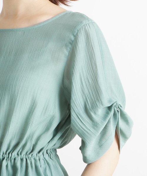 grove（グローブ）の「【S-LL】UVスラブウエストドロストブラウス（シャツ/ブラウス・レディース・グリーン/アイボリー系2/キャメル/ライトベージュ/ブルー系2・01/02/03/04）」の10枚目の写真