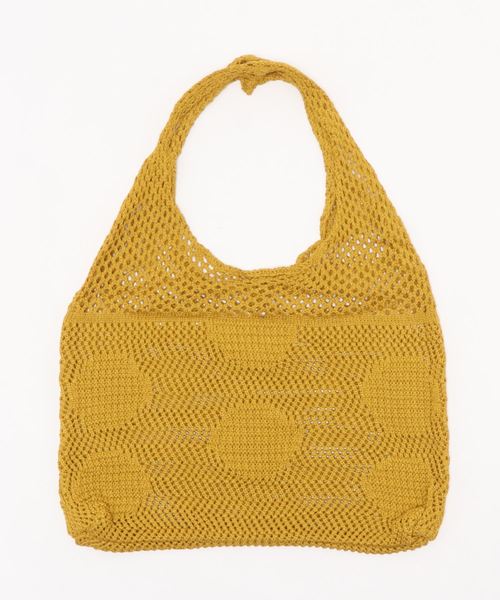 knot yacht(ノットヨット)の「メッシュニットバッグ(トートバッグ・レディース・マスタード/ブラック/ベージュ/グリーン/モカ・FREE)」の5枚目の写真