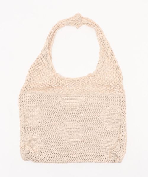 knot yacht(ノットヨット)の「メッシュニットバッグ(トートバッグ・レディース・マスタード/ブラック/ベージュ/グリーン/モカ・FREE)」の7枚目の写真