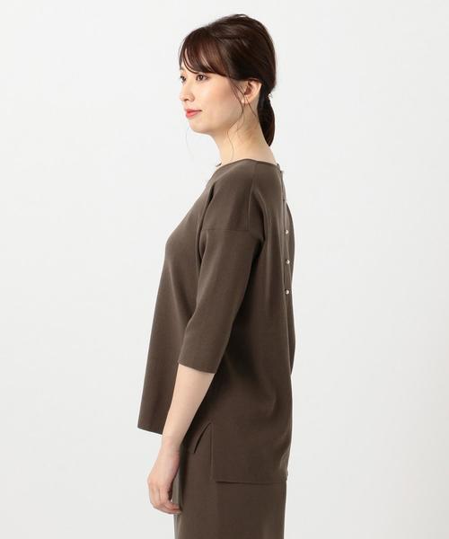 J.PRESS Ladies(J.プレス レディス)の「ハイブリッドストレッチ Vネックニット(ニット/セーター・レディース・ダークブラウン系/ブラック系・SMALL)」の3枚目の写真