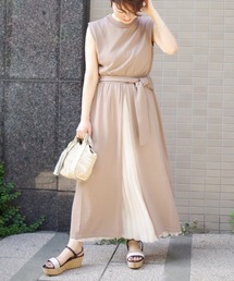 美品 ルルウィルビー マキシ丈 フロントスリット ニット ロング