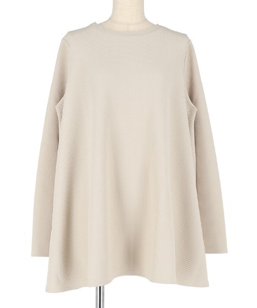 coca(coca)(コカ)の「\新色登場/エンボス加工Aラインフレアチュニック(Tシャツ/カットソー・レディース・ブラック/ダークベージュ/チャコールグレー/ライトベージュ/グレー・ONE SIZE/L/M)」の22枚目の写真