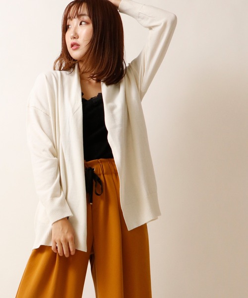 nougatine(ヌガティーヌ)の「【nougatine】もちもちニットトッパ―カーディガン womens(カーディガン/ボレロ・レディース・ライトグレー/ライトブルー/アイボリー/ブラック・M)」の3枚目の写真