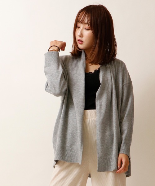 nougatine(ヌガティーヌ)の「【nougatine】もちもちニットトッパ―カーディガン womens(カーディガン/ボレロ・レディース・ライトグレー/ライトブルー/アイボリー/ブラック・M)」の4枚目の写真