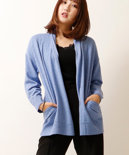 nougatine(ヌガティーヌ)の「【nougatine】もちもちニットトッパ―カーディガン womens(カーディガン/ボレロ・レディース・ライトグレー/ライトブルー/アイボリー/ブラック・M)」の2枚目の写真