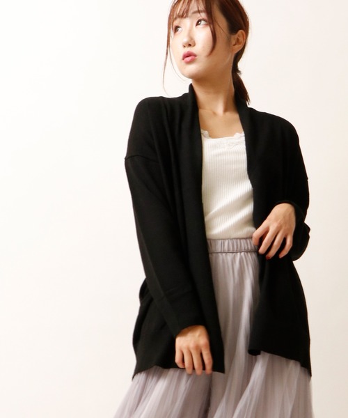 nougatine(ヌガティーヌ)の「【nougatine】もちもちニットトッパ―カーディガン womens(カーディガン/ボレロ・レディース・ライトグレー/ライトブルー/アイボリー/ブラック・M)」の1枚目の写真
