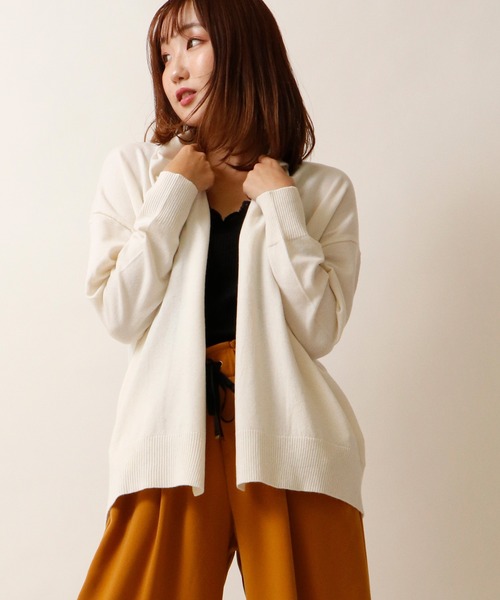 nougatine(ヌガティーヌ)の「【nougatine】もちもちニットトッパ―カーディガン womens(カーディガン/ボレロ・レディース・ライトグレー/ライトブルー/アイボリー/ブラック・M)」の7枚目の写真