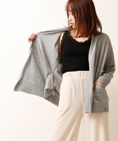 nougatine(ヌガティーヌ)の「【nougatine】もちもちニットトッパ―カーディガン womens(カーディガン/ボレロ・レディース・ライトグレー/ライトブルー/アイボリー/ブラック・M)」の15枚目の写真