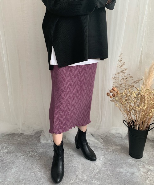 slowmelly(スローメリー)の「【WEARISTA てら】変形楊柳ロングスカート(スカート・レディース・ベージュ/パープル/ピンクベージュ・FREE)」の9枚目の写真