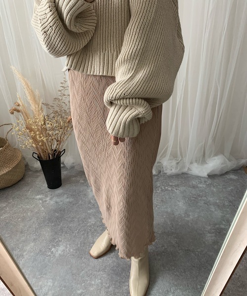 slowmelly(スローメリー)の「【WEARISTA てら】変形楊柳ロングスカート(スカート・レディース・ベージュ/パープル/ピンクベージュ・FREE)」の8枚目の写真