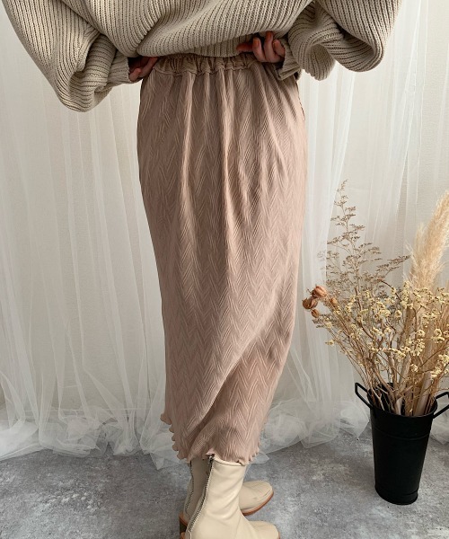 slowmelly(スローメリー)の「【WEARISTA てら】変形楊柳ロングスカート(スカート・レディース・ベージュ/パープル/ピンクベージュ・FREE)」の5枚目の写真
